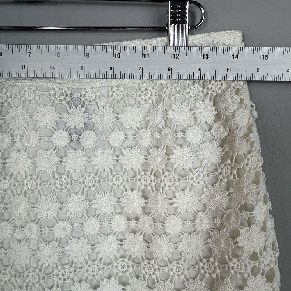 Divided by H&M Skirt Womens 6 Ivory Cotton Crochet Lace Coquette Angelcore Fairy - Picture 10 of 11
